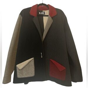 Vintage Cameleon Multicolored Coat, Size XL